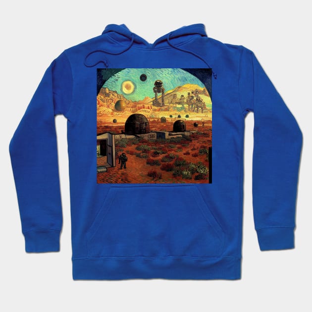 Starry Night in Mos Eisley Tatooine Hoodie by Grassroots Green